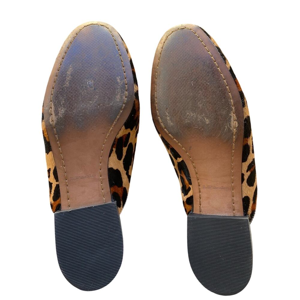 Nordstrom Linea Paolo Annie Calf Hair Loafer Mule US 7 Tan Leopard Animal Print - Picture 5 of 11